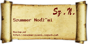 Szummer Noémi névjegykártya